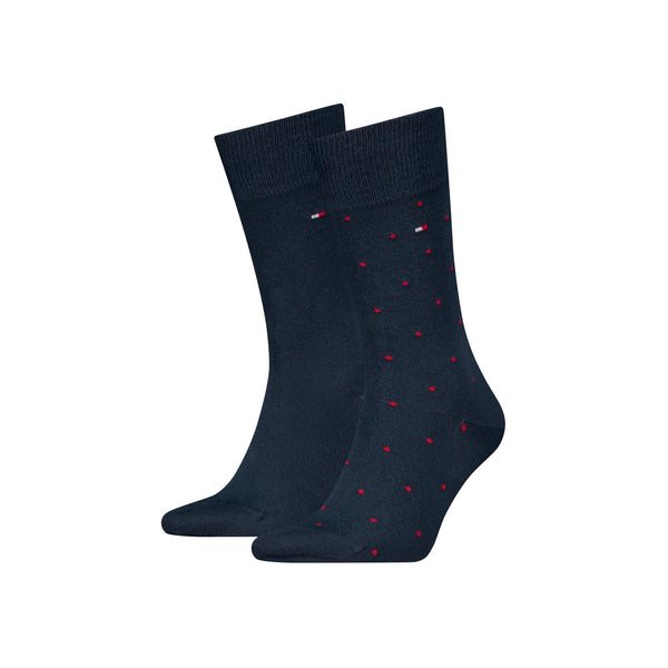 Tommy Hilfiger Two Pack Knitted Dot Socks Navy-UK 9-11-SPIRALSEVEN DESIGNER MENSWEAR UK