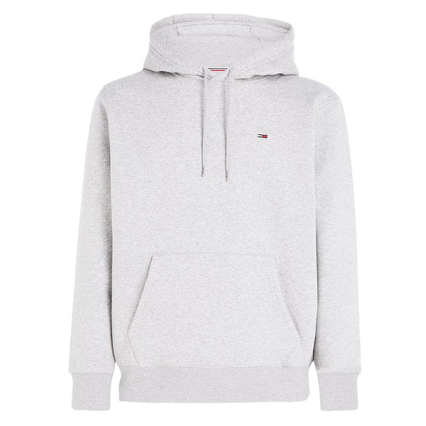 Tommy Jeans Fleece Hoodie Light Grey Heather-SPIRALSEVEN DESIGNER MENSWEAR UK