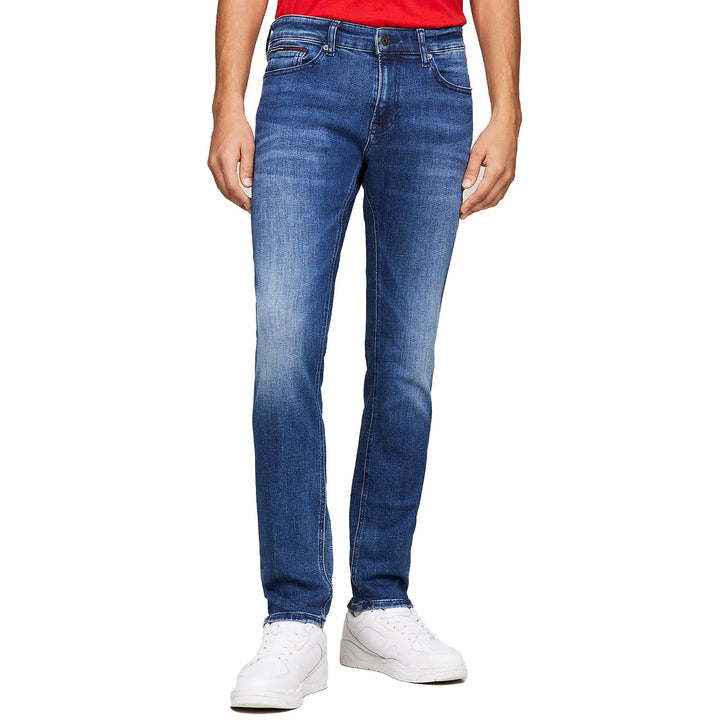 Tommy Jeans Scanton Slim Stretch Jeans Dynamic Jacob Mid Blue Stretch-SPIRALSEVEN DESIGNER MENSWEAR UK