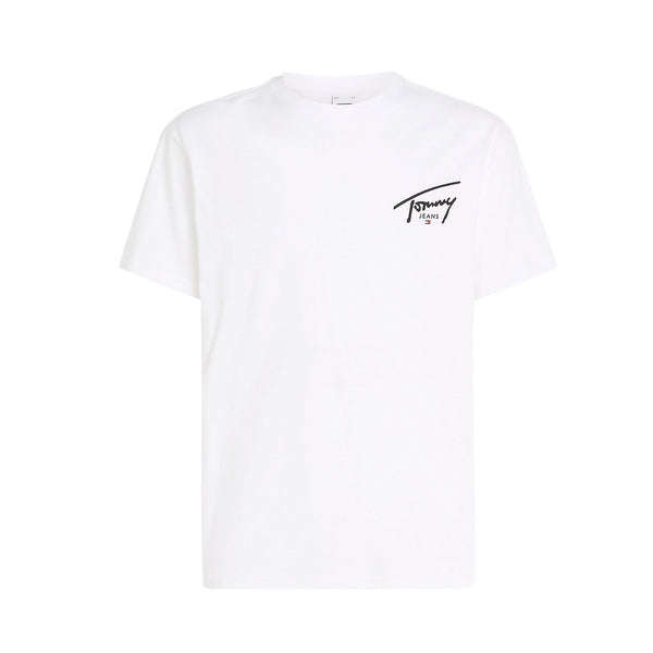 Tommy Jeans Signature Logo Crew T-Shirt White-SPIRALSEVEN DESIGNER MENSWEAR UK