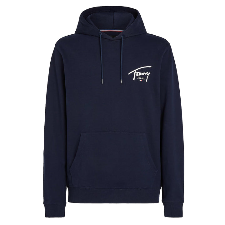 Tommy Jeans Signature Logo Graphic Hoodie Dark Night Navy-SPIRALSEVEN DESIGNER MENSWEAR UK