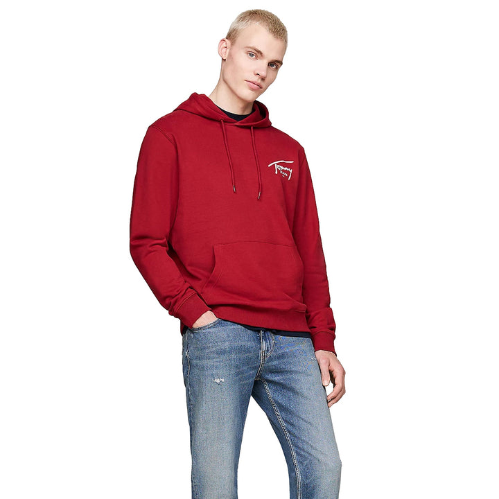 Tommy Jeans Signature Logo Graphic Hoodie Regatta Red-SPIRALSEVEN DESIGNER MENSWEAR UK