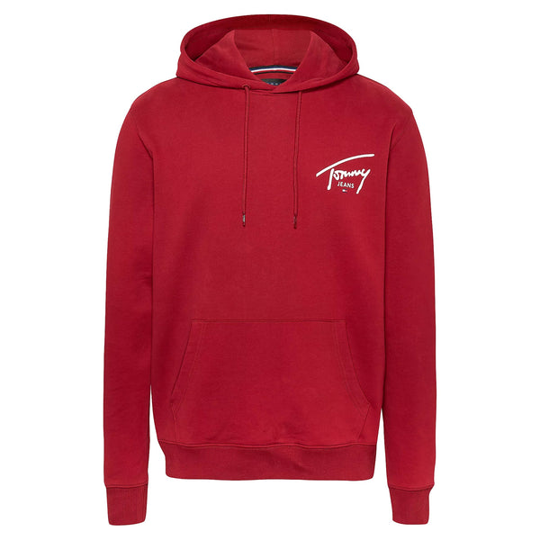 Tommy Jeans Signature Logo Graphic Hoodie Regatta Red-SPIRALSEVEN DESIGNER MENSWEAR UK