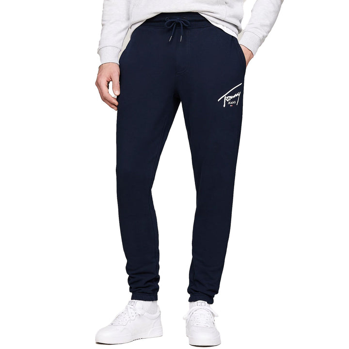 Tommy Jeans Signature Logo Graphic Slim Joggers Dark Night Navy-SPIRALSEVEN DESIGNER MENSWEAR UK