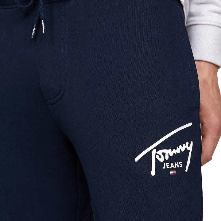 Tommy Jeans Signature Logo Graphic Slim Joggers Dark Night Navy-SPIRALSEVEN DESIGNER MENSWEAR UK