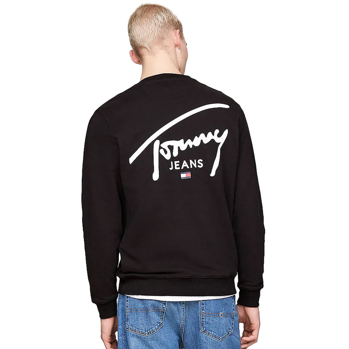 Tommy Jeans Signature Logo Graphic Sweatshirt Black-SPIRALSEVEN DESIGNER MENSWEAR UK