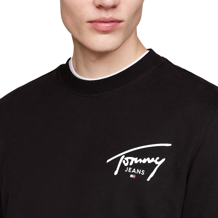 Tommy Jeans Signature Logo Graphic Sweatshirt Black-SPIRALSEVEN DESIGNER MENSWEAR UK