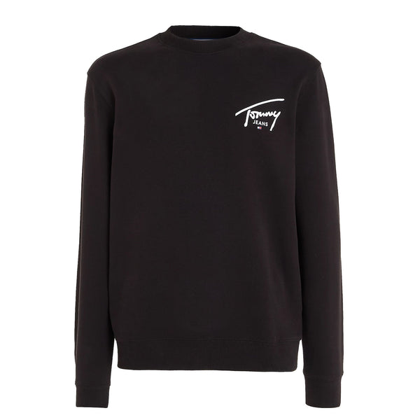 Tommy Jeans Signature Logo Graphic Sweatshirt Black-SPIRALSEVEN DESIGNER MENSWEAR UK