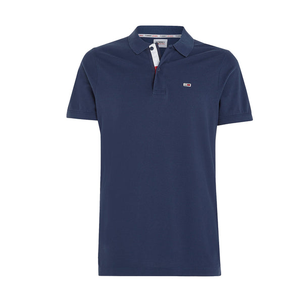 Tommy Jeans Slim Flag Placket Polo Shirt Twilight Navy-SPIRALSEVEN DESIGNER MENSWEAR UK