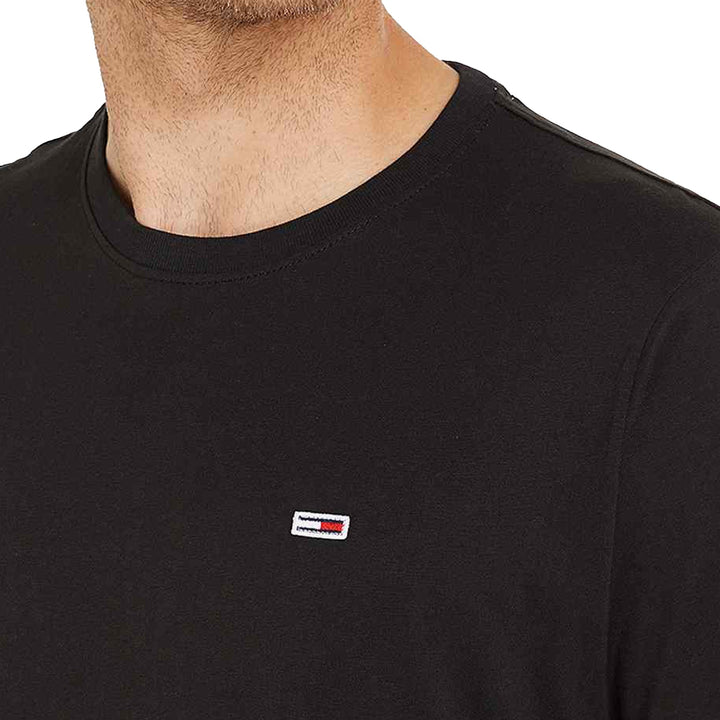 Tommy Jeans Slim Jersey Crew T-Shirt Black-SPIRALSEVEN DESIGNER MENSWEAR UK