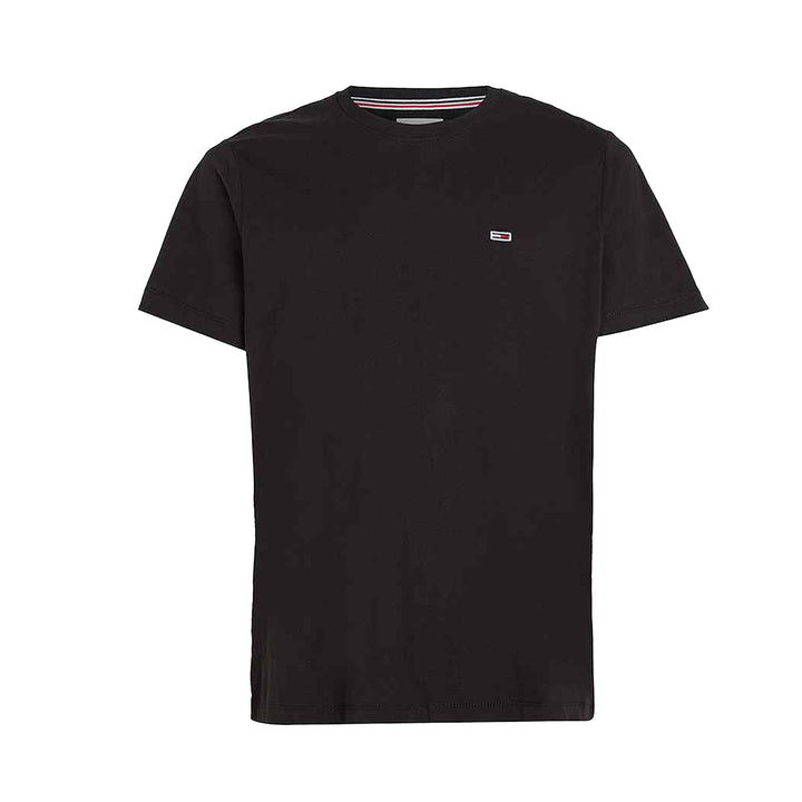 Tommy Jeans Slim Jersey Crew T-Shirt Black-SPIRALSEVEN DESIGNER MENSWEAR UK