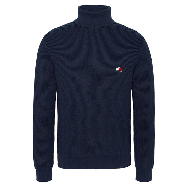 Tommy Jeans Slim Roll Neck Jumper Dark Night Navy-SPIRALSEVEN DESIGNER MENSWEAR UK