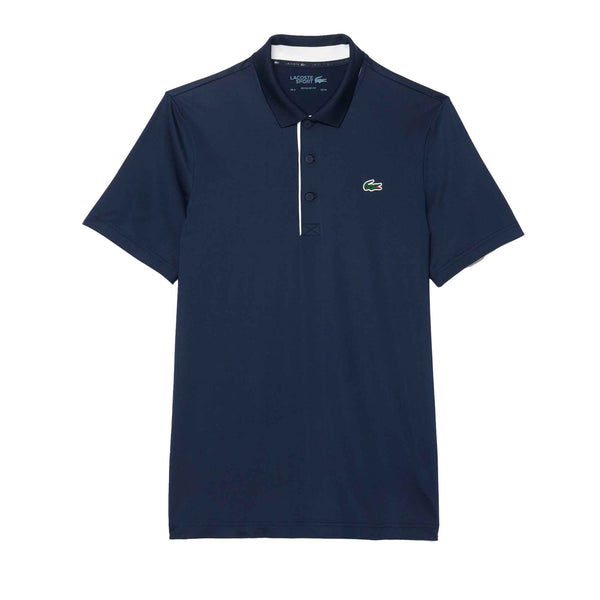 Lacoste Regular Fit UV Protect Golf Polo Shirt Navy Blue/White