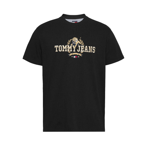 Tommy Jeans Embroidered Varsity T-Shirt Black