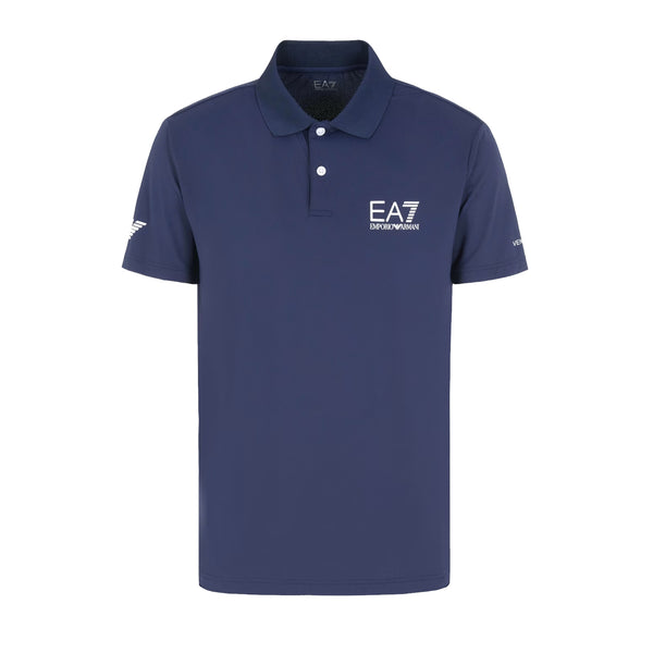 EA7 Emporio Armani Tennis Pro Technical Polo Shirt Navy Blue