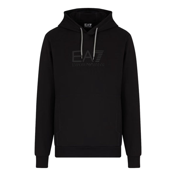 EA7 Emporio Armani Visibility Tonal Logo Hooded Sweatshirt Black