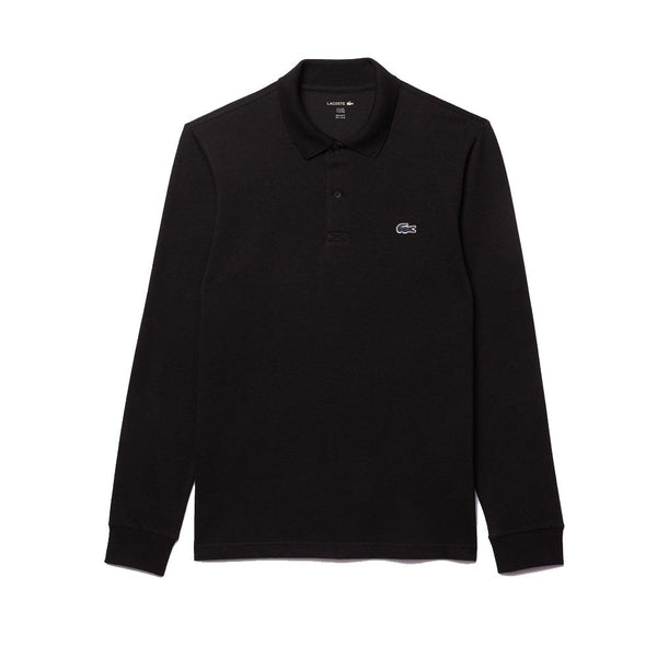 Lacoste Regular Fit Long Sleeve Cotton Blend Polo Shirt Black