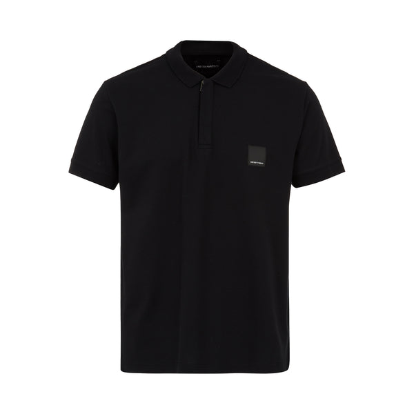 Emporio Armani Lounge Quarter Zip Polo Shirt Black