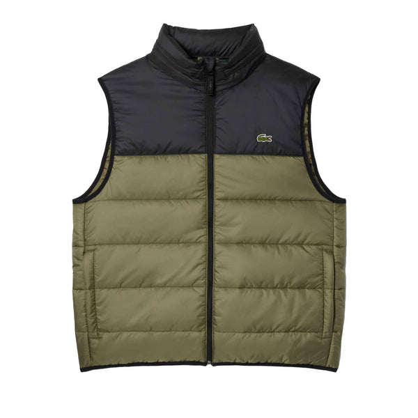 Lacoste Water-Repellent Gilet Khaki/Black